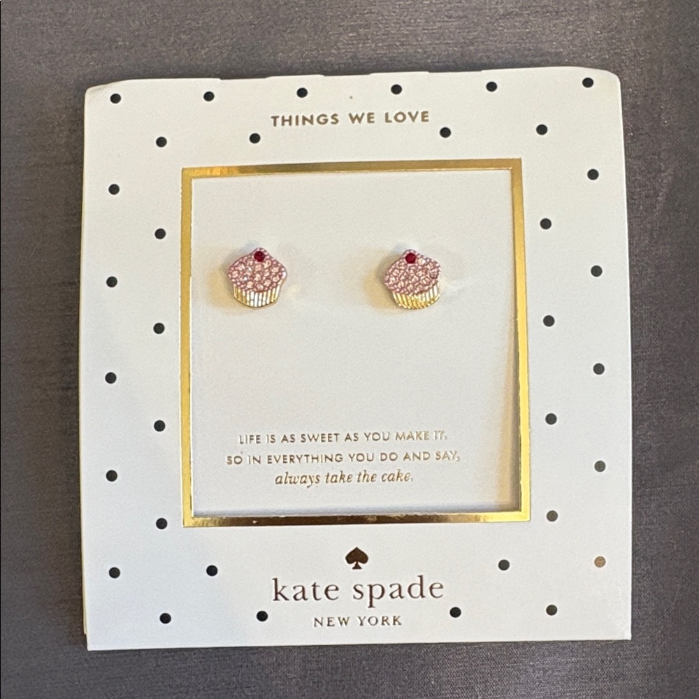 Kate Spade Pink and Gold Cupcake Earrings